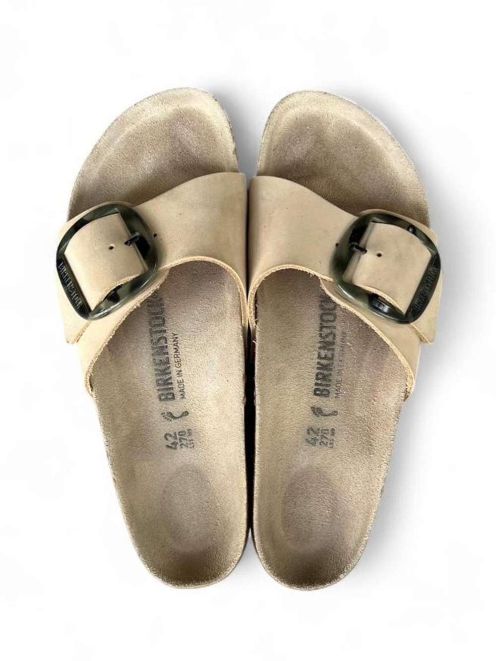 Birkenstock Madrid Big Buckle Torty Almond Nubuck Leather Sandals EU 42 US 11 N